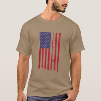 アメリカンフラッグ魚釣りポール Tシャツ