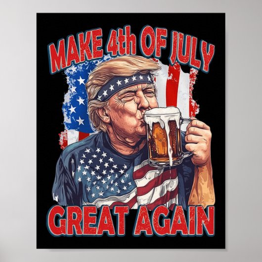 アメリカンフラッグ トランプ 4th+オブ+ジュライを再び偉大なものに ポスター (正面)