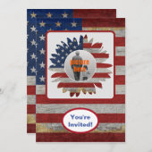 アメリカンフラッグUSAホリデーバースデーパーティーイベント 招待状 (正面/裏面)