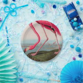 アメリカンフラミンゴバードオブアメリカオードボンプリント ペーパープレート (パーティー)