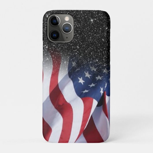 アメリカンフラモダングブラック銀河系グリッターUSA Case-Mate iPhoneケース (裏)