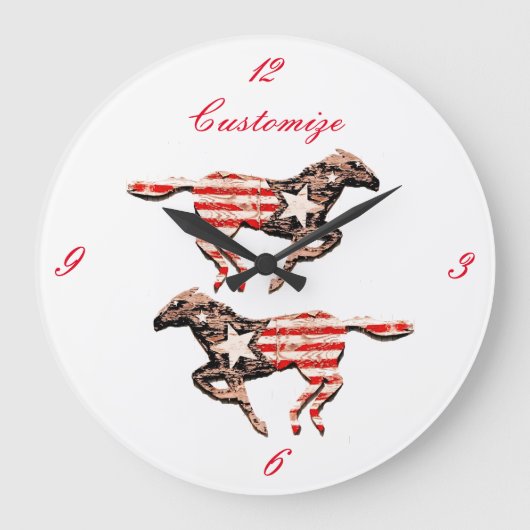 アメリカンフラランニングッグホースサンダー_コーブ ラージ壁時計 (正面)