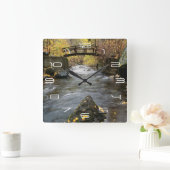 アメリカンフランニングォークキャニオンを通る川の渓谷 スクエア壁時計 (ホーム)