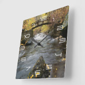 アメリカンフランニングォークキャニオンを通る川の渓谷 スクエア壁時計 (傾斜)