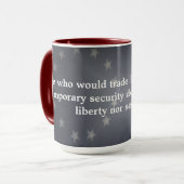 アメリカンフラ素朴ッグウィズベンジャミンフランクリン引用文 マグカップ (正面左)