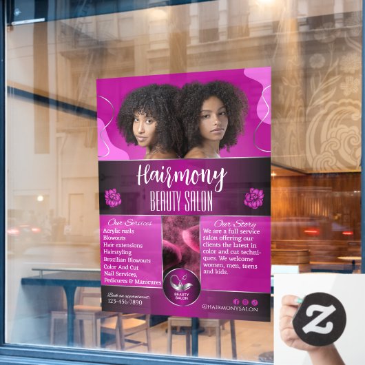 アメリカンブラックビューティーサロン フロントをカスタマイズ ウィンドウサイン (カフェ窓)