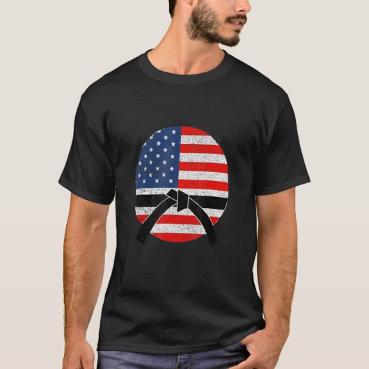アメリカンブラックベルト空手ブラジル柔術柔術柔術 Tシャツ (正面)