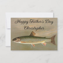 アメリカンブルックマス魚ヴィンテージイラストレーション