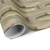 アメリカンブルックマス魚ヴィンテージイラストレーション ラッピングペーパー (ロールコーナー)