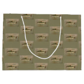 アメリカンブルックマス魚ヴィンテージイラストレーション ラージペーパーバッグ (裏面)