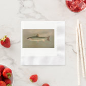 アメリカンブルックマス魚ヴィンテージイラストレーション 縁ありカクテルナプキン (インサイチュ)