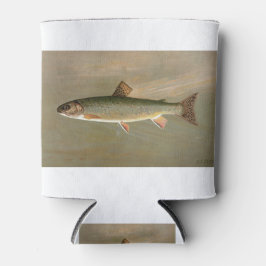 アメリカンブルックマス魚ヴィンテージイラストレーション 缶クーラー