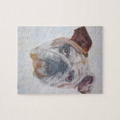 アメリカンブルドッグペ芸術的ットポートレート ジグソーパズル (横)