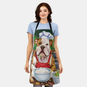 アメリカンブルドッグホリデーベーキング:フェスティバルクリスマス エプロン (着用した状態)