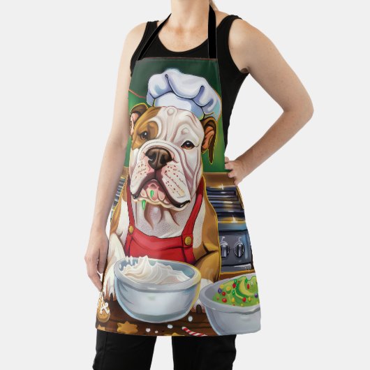 アメリカンブルドッグホリデーベーキング:フェスティバルクリスマス エプロン (インサイチュ)