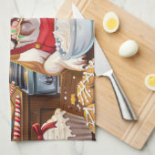 アメリカンブルドッグホリデーベーキング:フェスティバルクリスマス キッチンタオル (四つ折り)