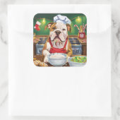 アメリカンブルドッグホリデーベーキング:フェスティバルクリスマス スクエアシール (バッグ)