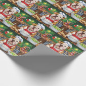 アメリカンブルドッグホリデーベーキング:フェスティバルクリスマス ラッピングペーパー (角)