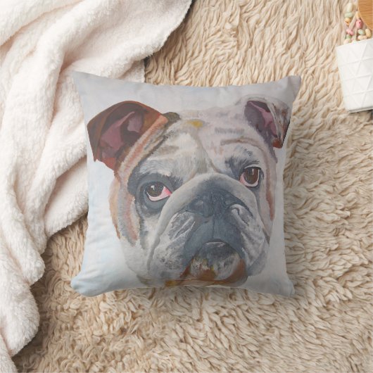 アメリカンブルドッグ芸術的ペットポートレート クッション (ブランケット)