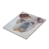 アメリカンブルドッグ芸術的ペットポートレート タイル (側面)