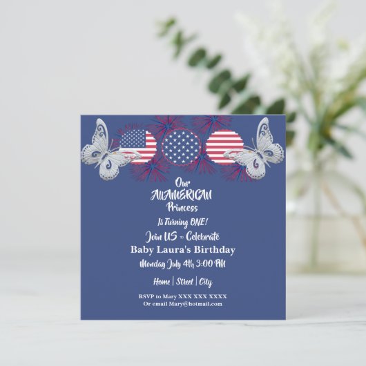 アメリカンプリンセスバタフライスターズ誕生日4 7月 招待状 (スタンド正面)