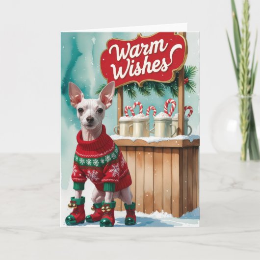 アメリカンヘアレステリアクリスマスグリーティングカード カード (正面)