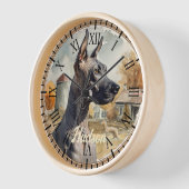 アメリカンヘアレステリアドッグ素朴ファームポートレート 壁時計 (傾斜)