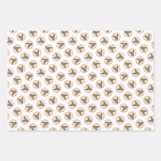 アメリカンヘアレス絵を描テリアタンのドッグアート ラッピングペーパーシート (正面2)