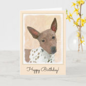 アメリカンヘアレス絵画テリアーズ – Dog Art カード (黄色い花)