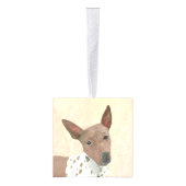 アメリカンヘアレス絵画テリアーズ – Dog Art キューブオーナメント (右)