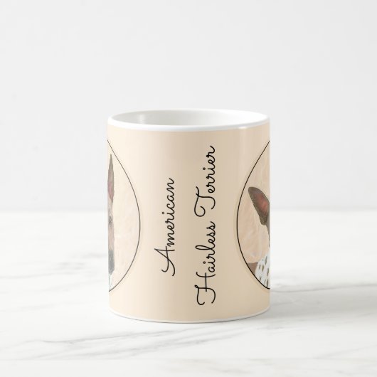 アメリカンヘアレス絵画テリアーズ – Dog Art コーヒーマグカップ (中央)