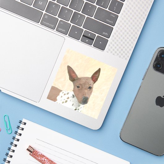 アメリカンヘアレス絵画テリアーズ – Dog Art シール (ノートパソコンとiPhone)