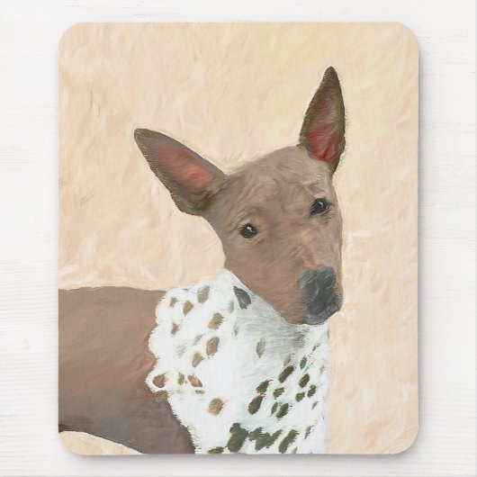 アメリカンヘアレス絵画テリアーズ – Dog Art マウスパッド (正面)