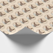 アメリカンヘアレス絵画テリアーズ – Dog Art ラッピングペーパー (角)