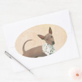 アメリカンヘアレス絵画テリアーズ – Dog Art 楕円形シール (封筒)