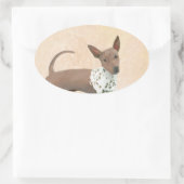 アメリカンヘアレス絵画テリアーズ – Dog Art 楕円形シール (バッグ)