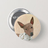 アメリカンヘアレス絵画テリアーズ – Dog Art 缶バッジ (正面&裏面)