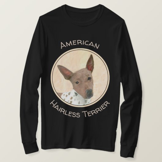 アメリカンヘアレス絵画テリアーズ – Dog Art Tシャツ (デザイン正面)