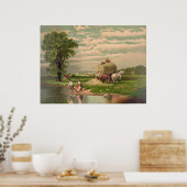 アメリカンヘイハーベストプリント ポスター (キッチン)