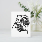 アメリカンベリードッグ黒シルエットフード付 ポストカード (スタンド正面)