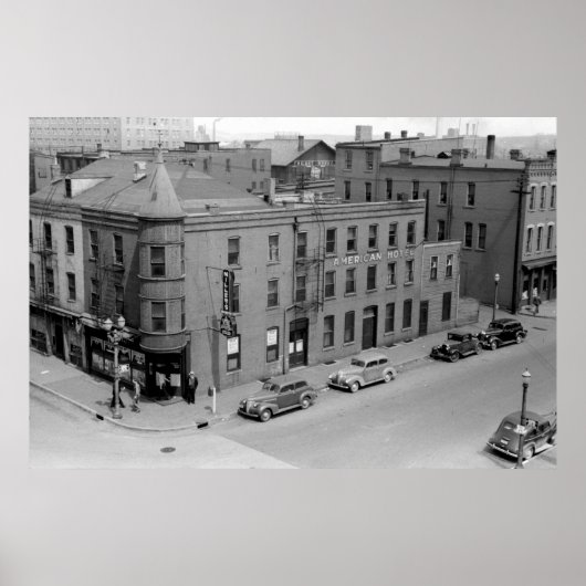 アメリカンホテル,ドゥブケ,アイオワ, 1940 ポスター (正面)