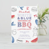 アメリカンホリデーズバーベキューパーティー赤白青 招待状 (スタンド正面)