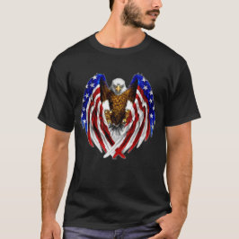 アメリカンホワイトヘッドイーグル正面図 Tシャツ