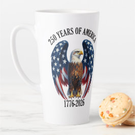 アメリカンホワイトヘッドワシ 愛国 250周年 1776-2026 カフェラテマグ