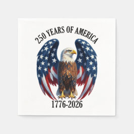 アメリカンホワイトヘッドワシ 愛国 250周年 1776-2026 スタンダードカクテルナプキン
