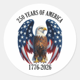 アメリカンホワイトヘッドワシ 愛国 250周年 1776-2026 ラウンドシール