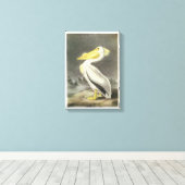 アメリカンホワイトペリカンバイオードボン キャンバスプリント (インサイチュ (ウッドフロア))