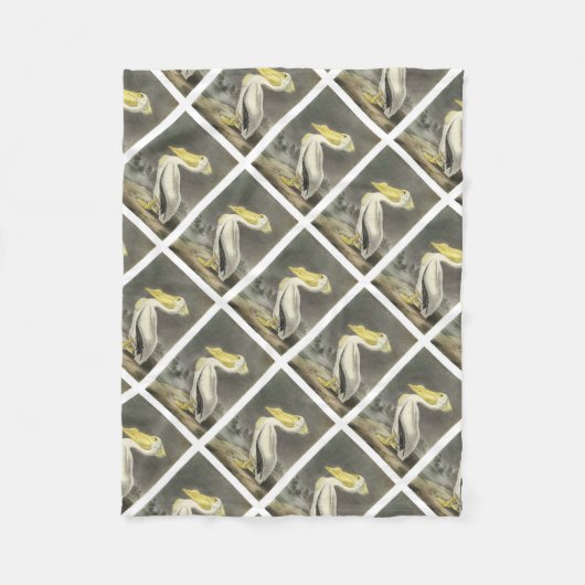 アメリカンホワイトペリカンバイオードボン フリースブランケット (正面)