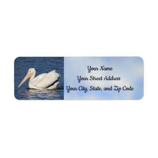 アメリカンホワイトペリカン住所 シール (正面)