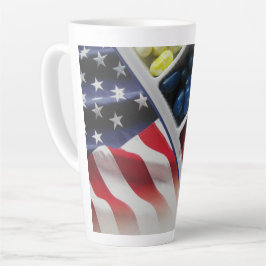 アメリカンホワイトレッドとブルーホワイト/金ゴールド22 oz Stein カフェラテマグ